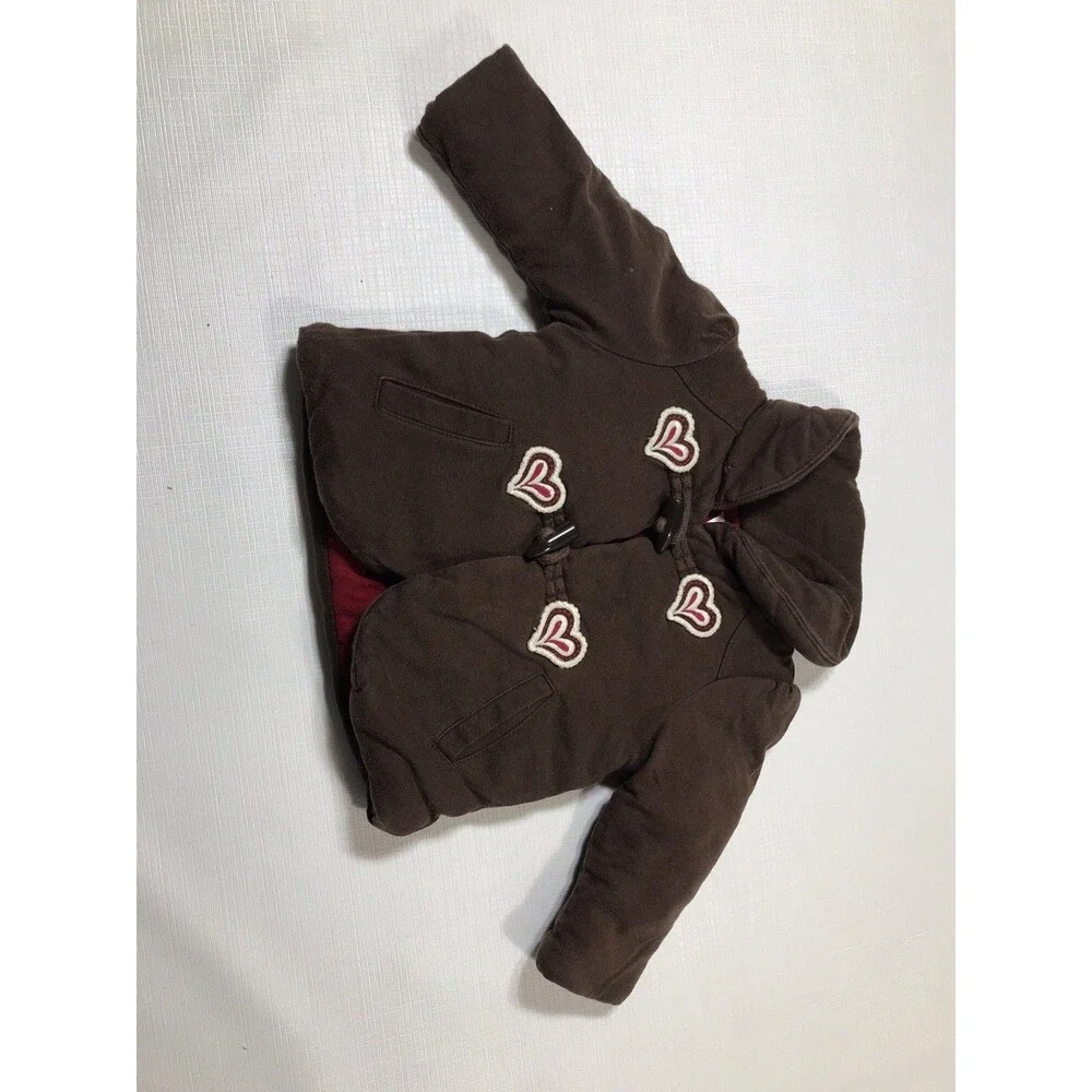 Gymboree Alpine Brown Jacket Coat Heart 6 To 12 Months